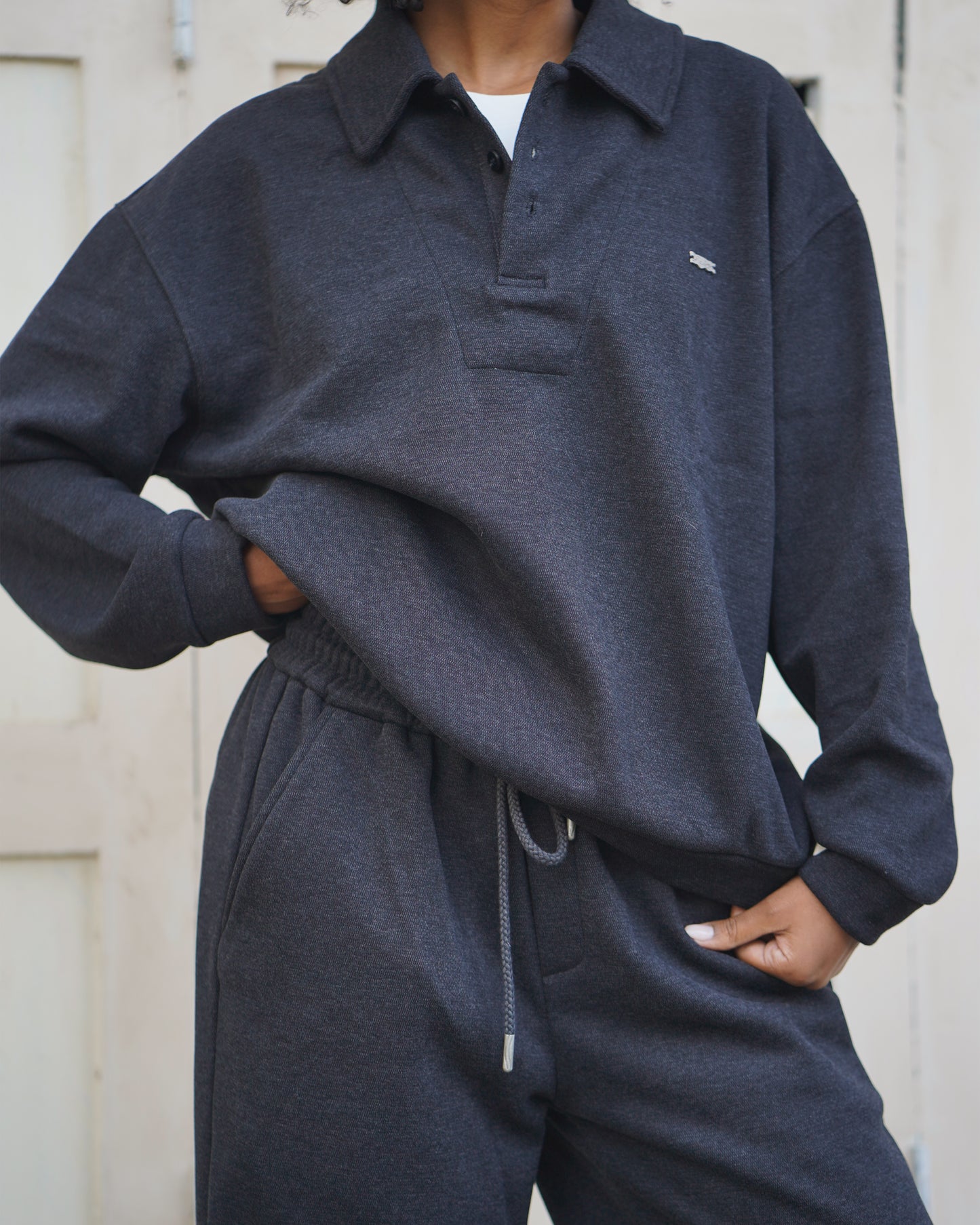 Layered rugby sweatshirt