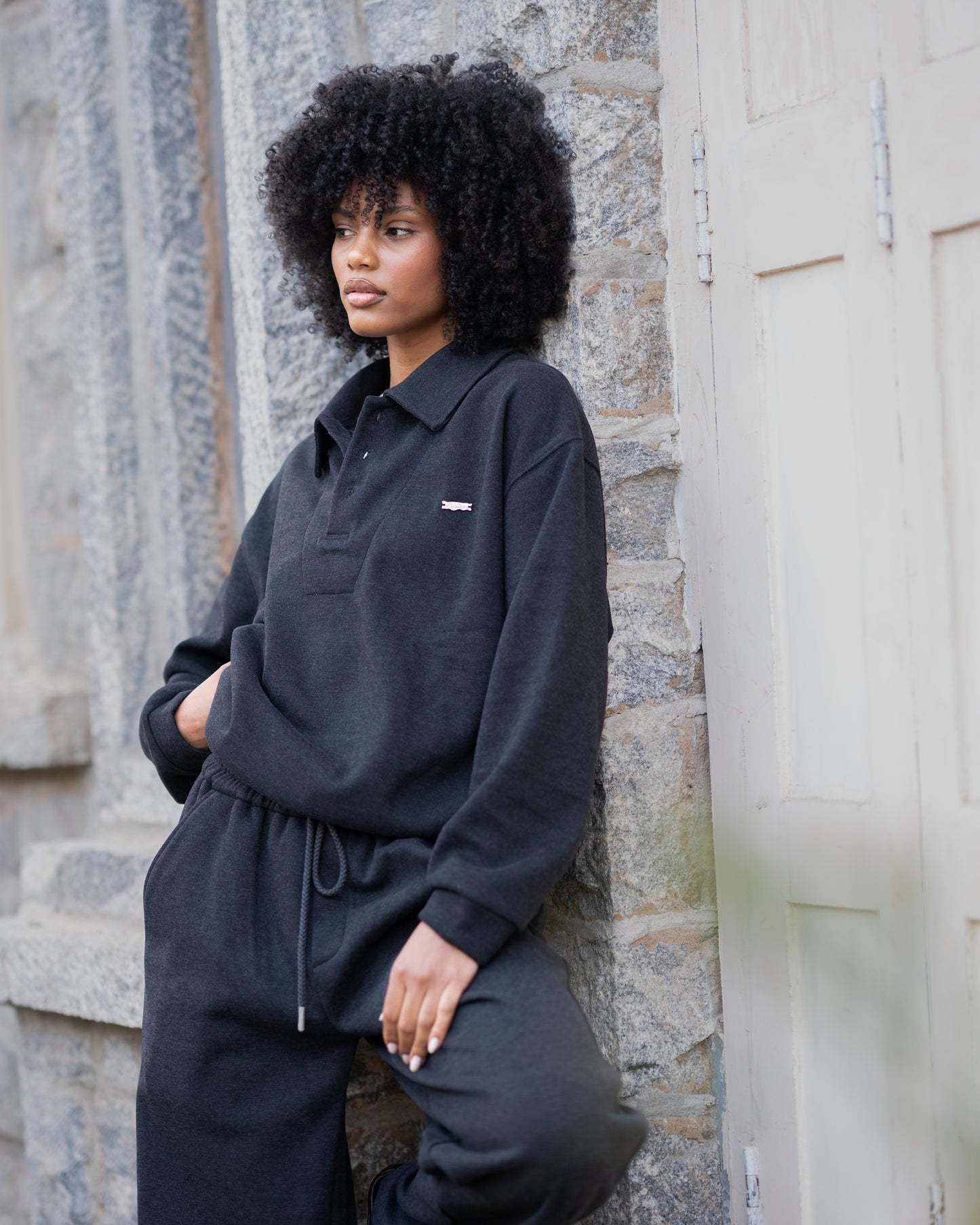 Layered rugby sweatshirt