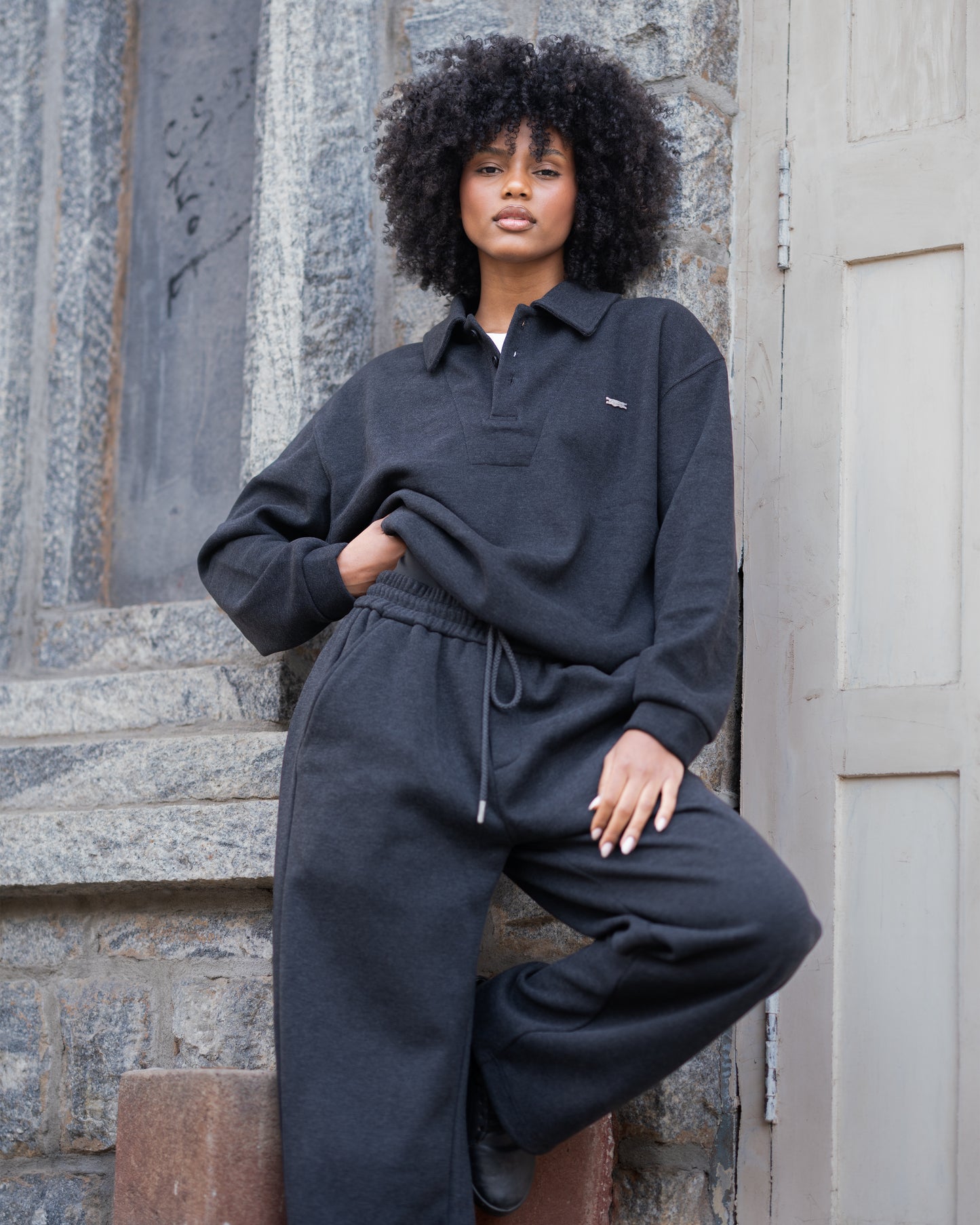 velvety lined grey Sweatpants