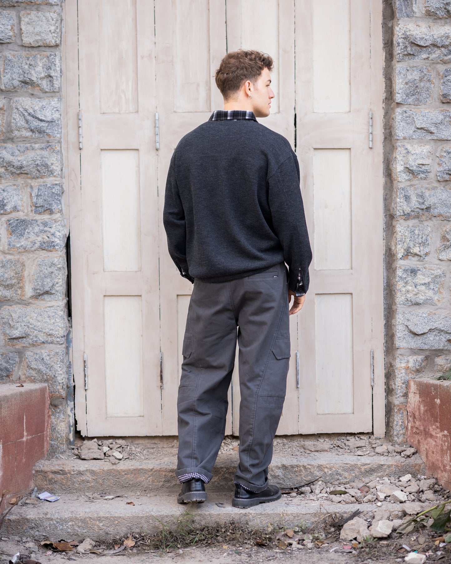 Layered zipper sweatshirt