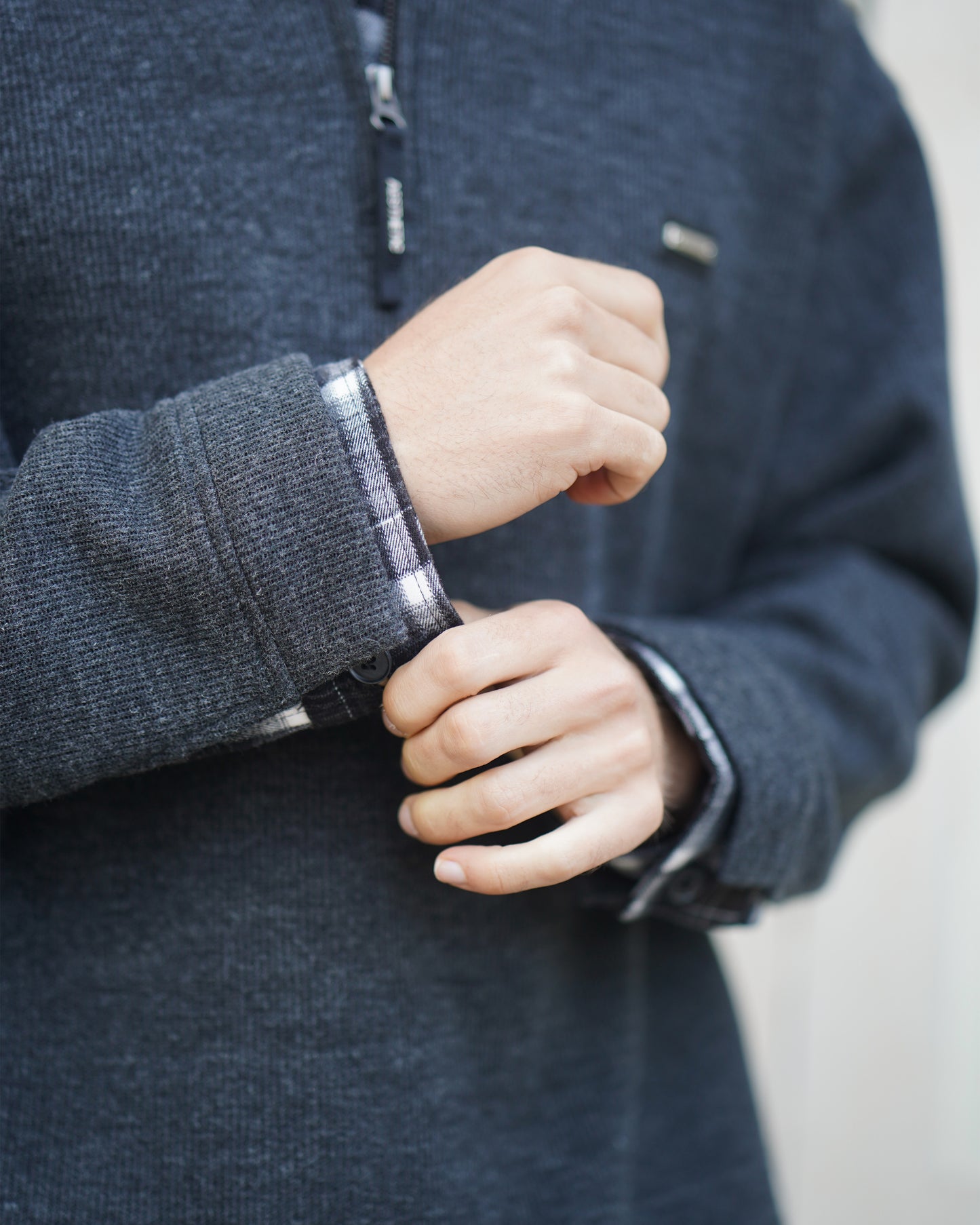 Layered zipper sweatshirt