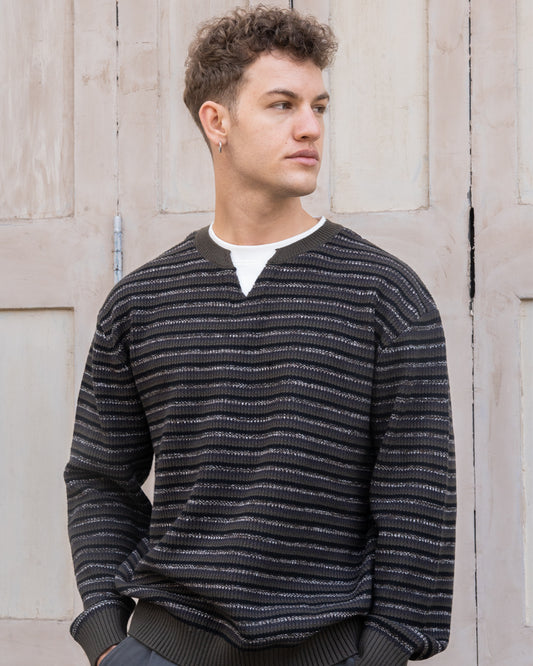Layered knit pullover