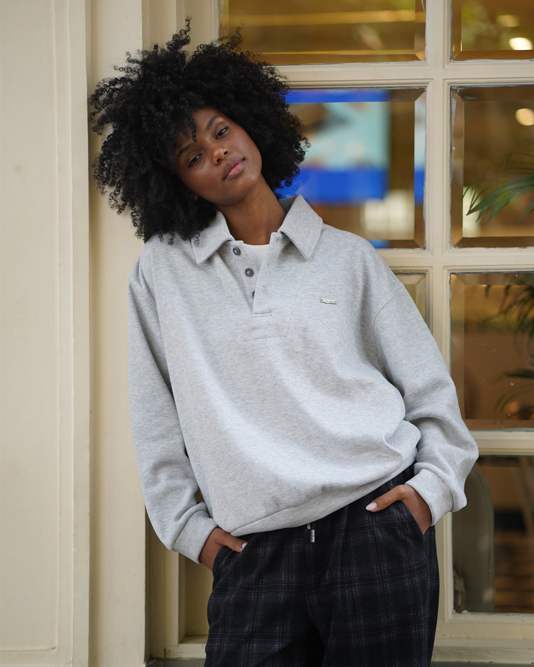 Layered rugby sweatshirt