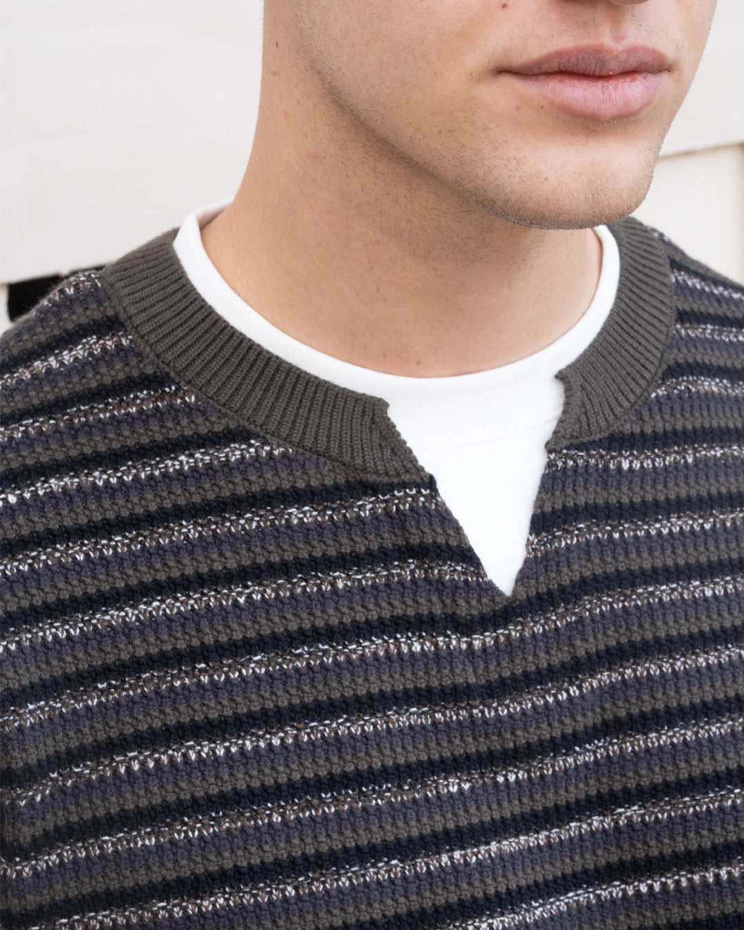 Layered knit pullover