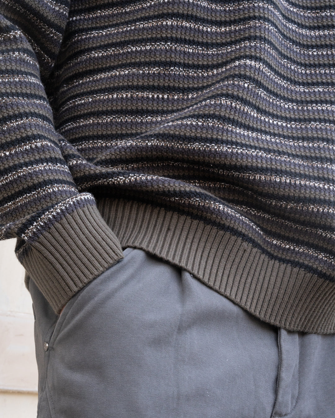 Layered knit pullover