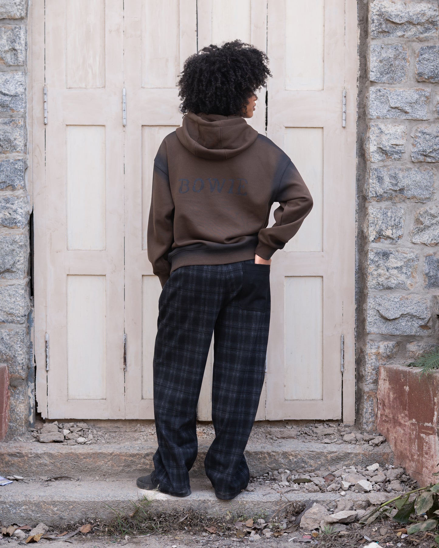 velvety lined Check Sweatpants