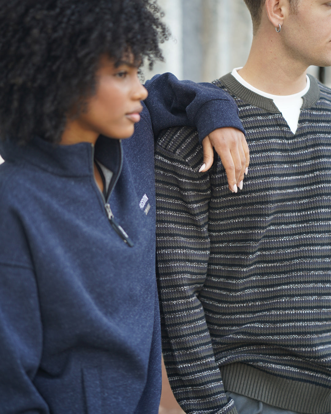 Layered knit pullover