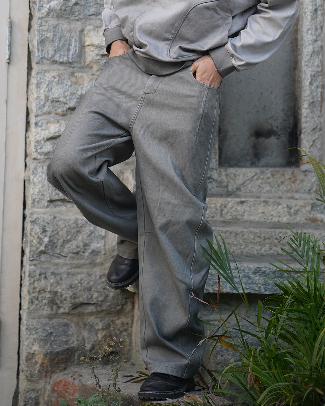 velvety lined cotton twill denim