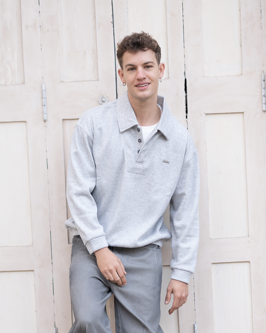 Layered rugby sweatshirt